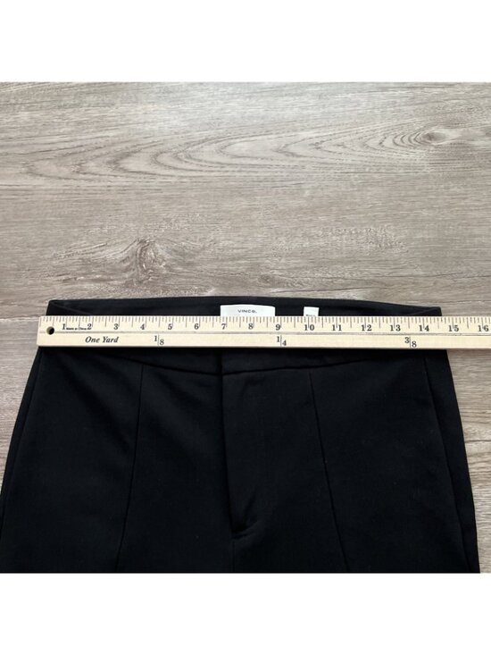 Vince Tapered Stove Pipe Pant Womens 6 Black Pintuck Ponte Full Length - Picture 9 of 16